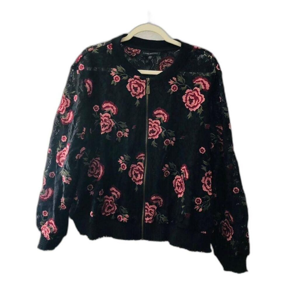 Lane-bryant Women's Black and Pink Jacket